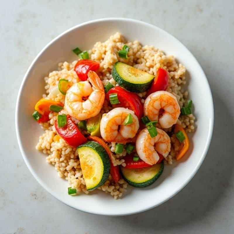 Shrimp and Zucchini Stir Fry with Brown Rice