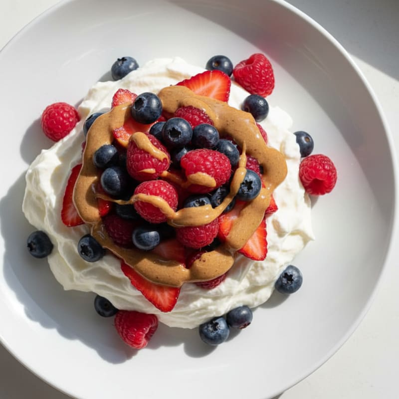 Silky Greek Yogurt Protein Mousse with Mixed Berries