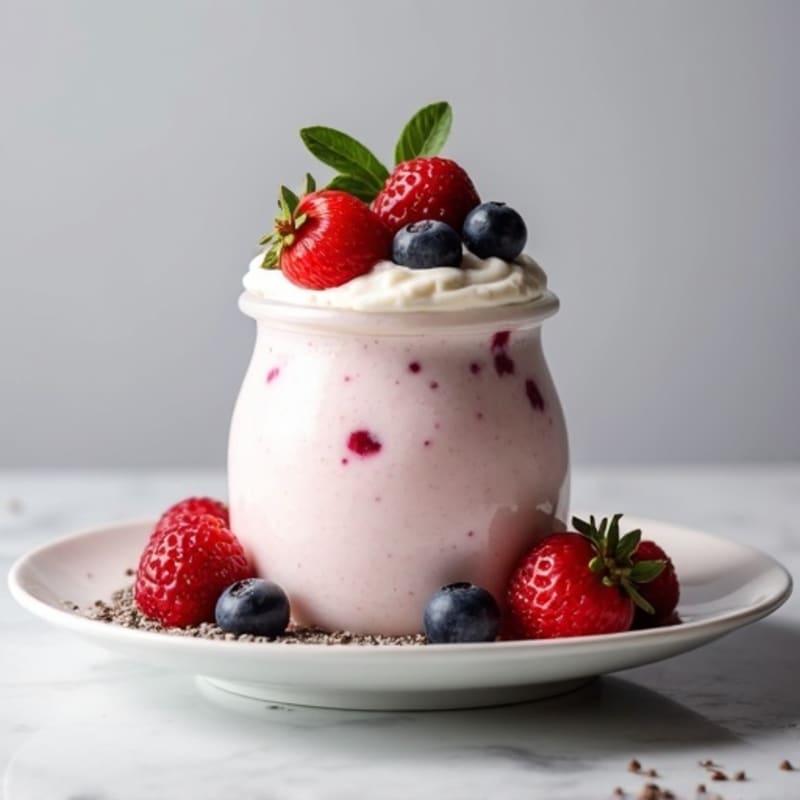 Greek Yogurt Protein Mousse with Mixed Berries