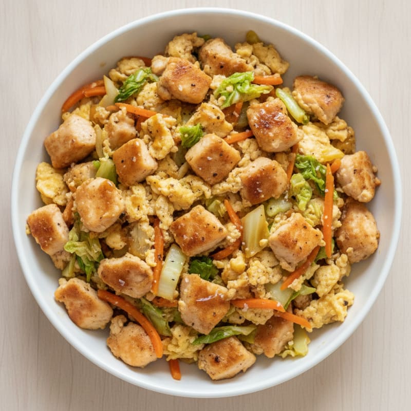 Chicken and Chinese Cabbage Egg Scramble
