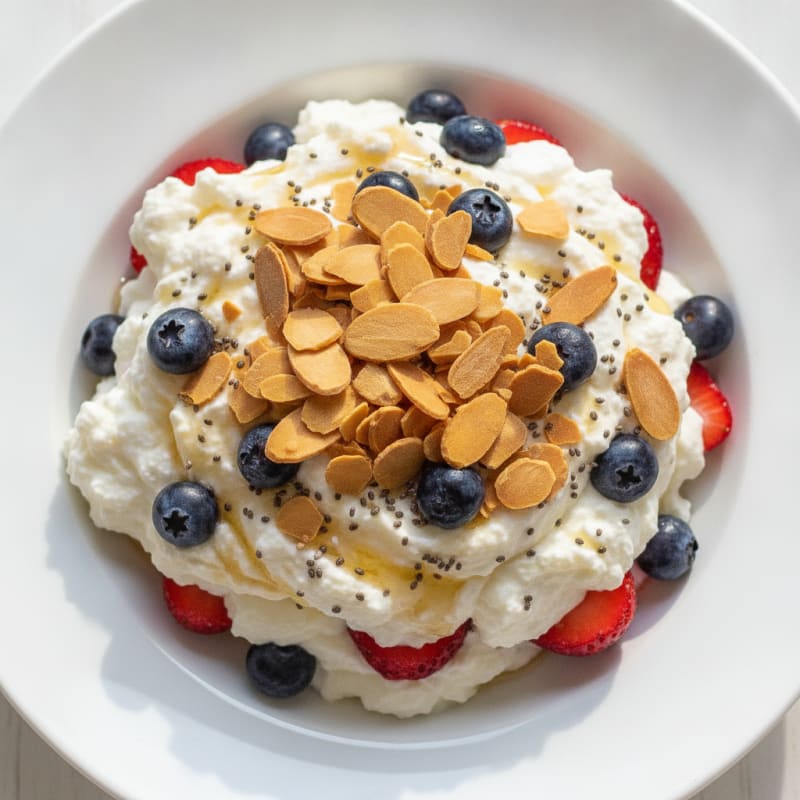 Greek Yogurt Protein Parfait with Berries and Almonds