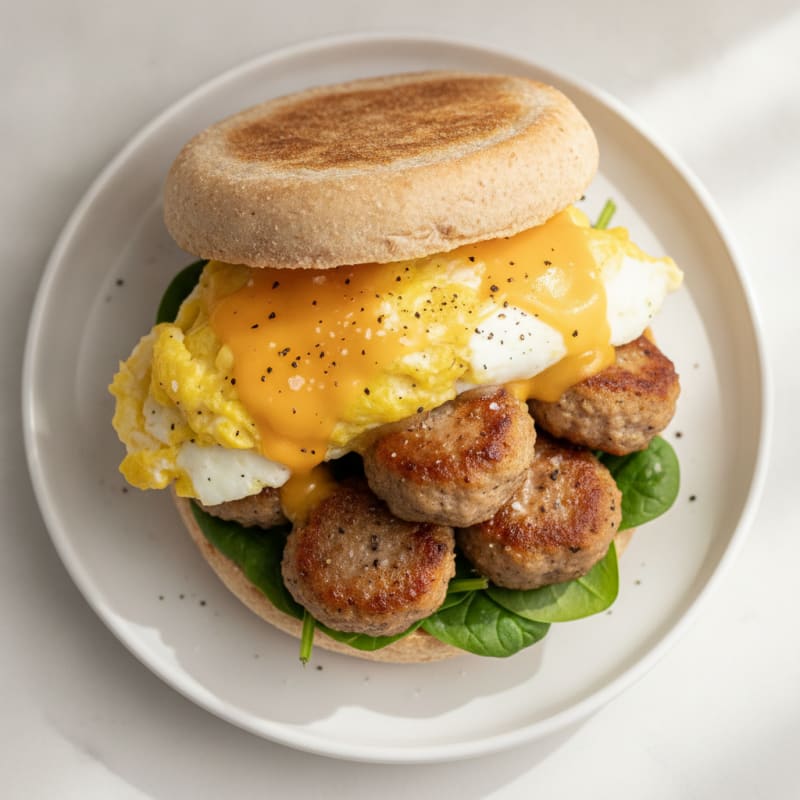 Savory Chicken Sausage Breakfast Sandwich