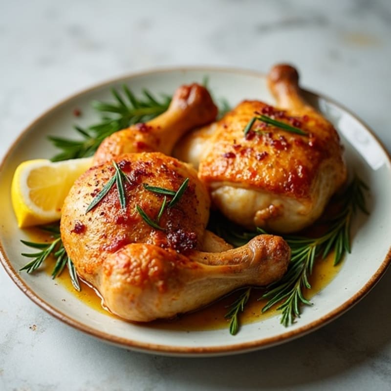 Crispy Herb-Roasted Chicken Thighs with Garlic