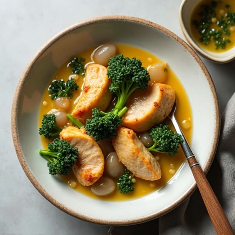 Hearty Chicken and Kale Stew with Creamy Cornmeal