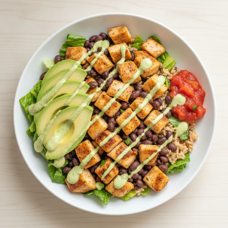 Avocado and Black Bean Fiesta Bowl