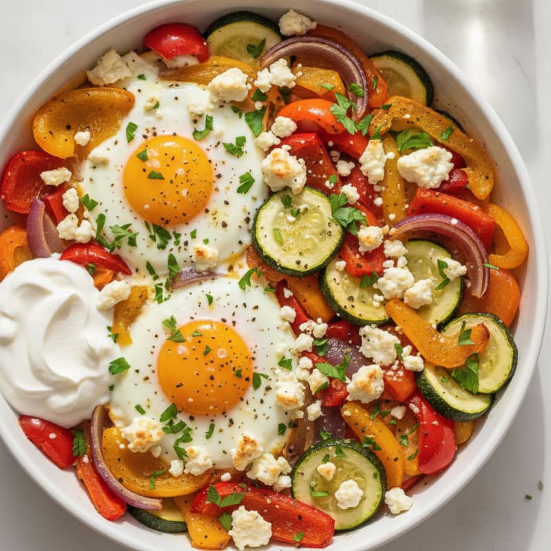 Baked Eggs with Roasted Vegetables