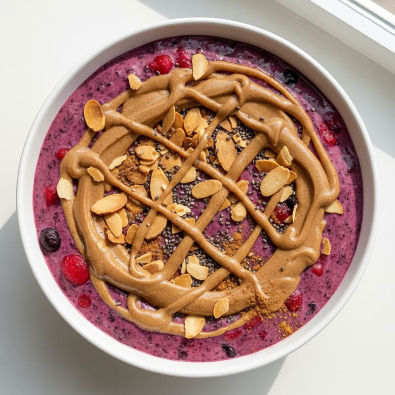 Berry-Almond Breakfast Smoothie Bowl
