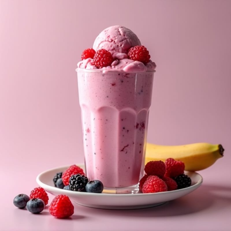 Creamy Berry Banana Protein Nice Cream