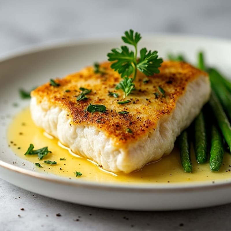 Herb-Crusted Pan Seared Snapper with Lemon Butter Sauce