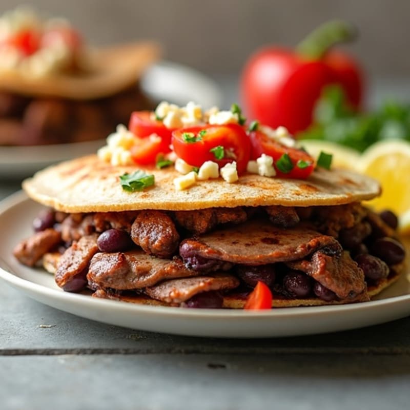 Crispy Lean Steak and Black Bean Whole Wheat Quesadillas
