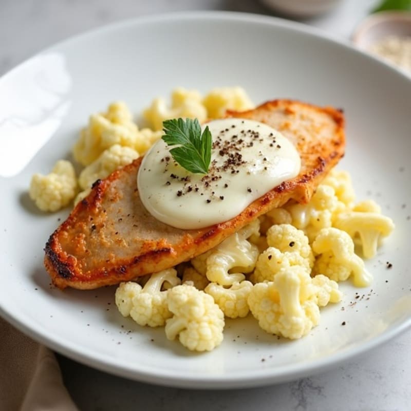 Creamy Protein-Packed Cauliflower Alfredo Chicken