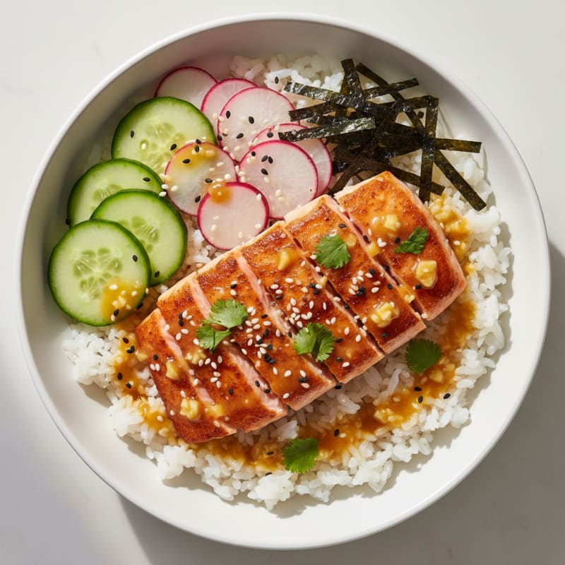 Zesty Salmon Sushi Rice Bowl