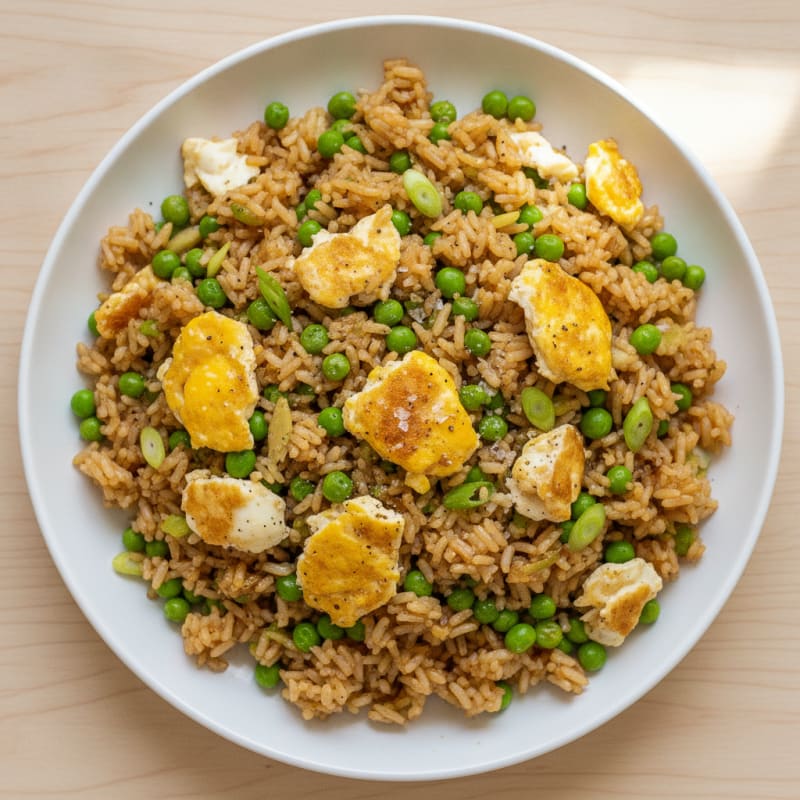 Savory Egg and Pea Fried Rice