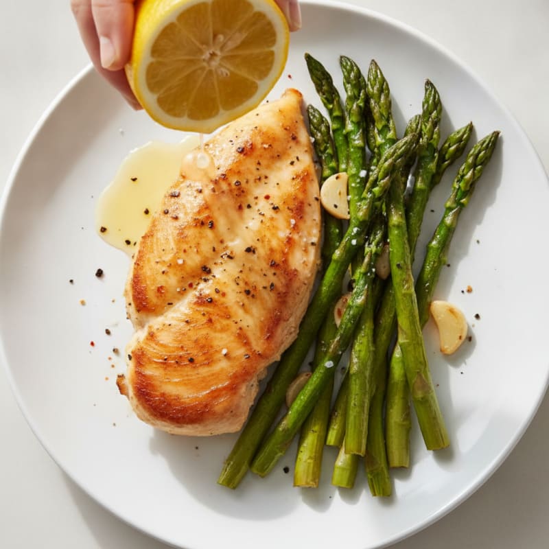 Pan-Seared Chicken with Roasted Asparagus