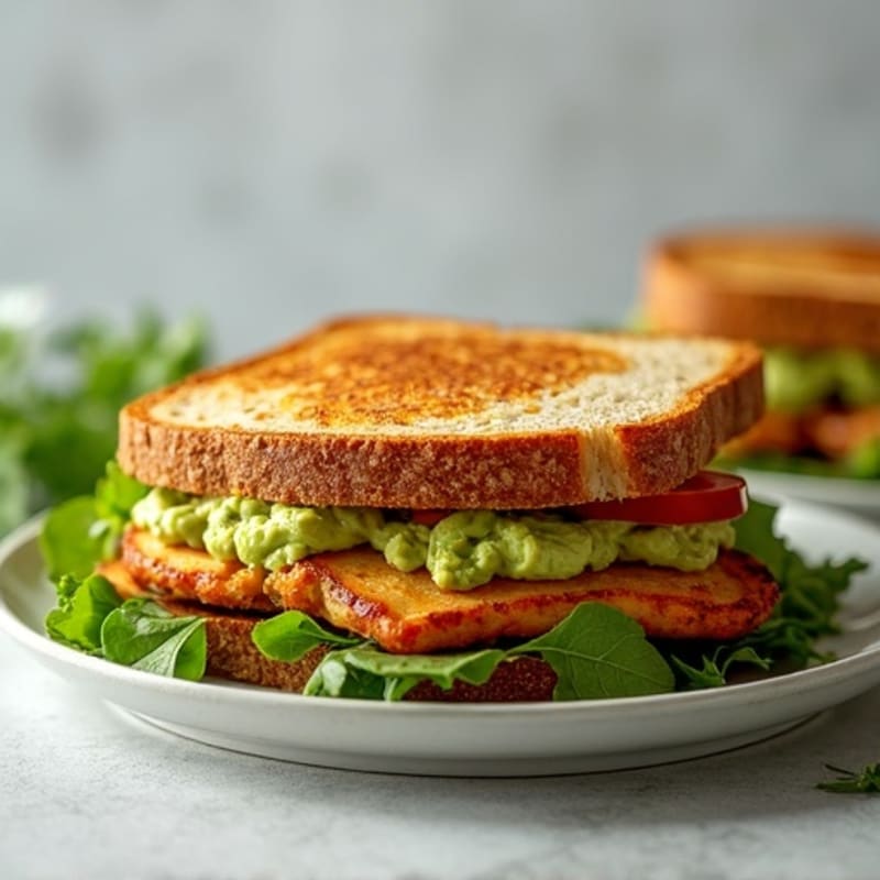 Grilled Chicken Sandwich with Creamy Avocado and Fresh Greens