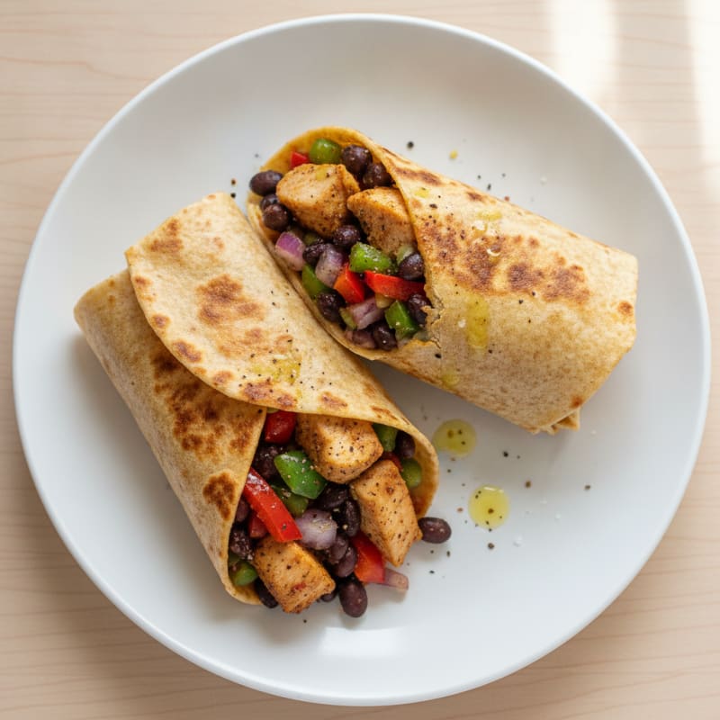Savory Chicken and Black Bean Wraps