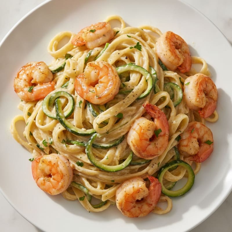 Garlic Shrimp Fettuccine Alfredo