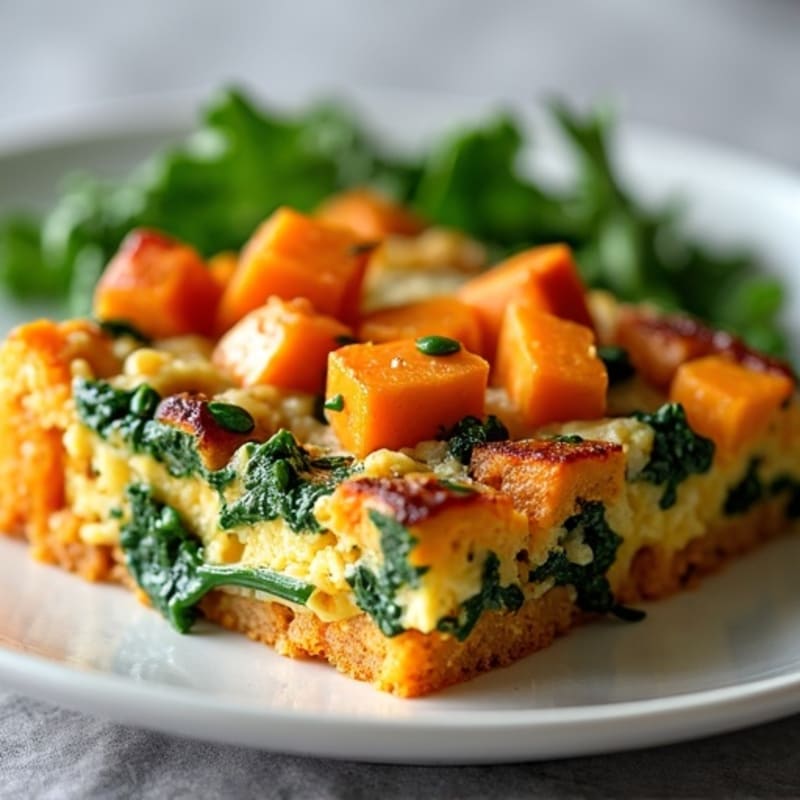 Roasted Sweet Potato and Kale Breakfast Strata