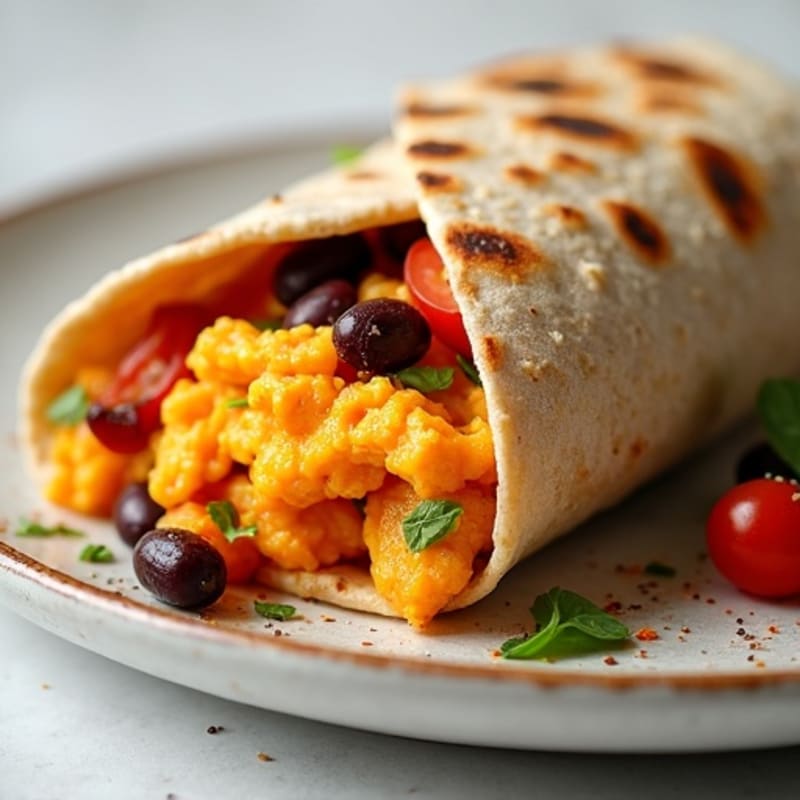 Protein-Packed Sweet Potato Black Bean Breakfast Burrito