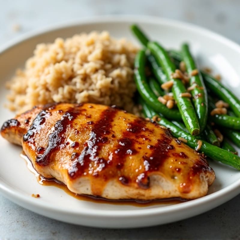 Pan-Seared Teriyaki Chicken with Roasted Green Beans