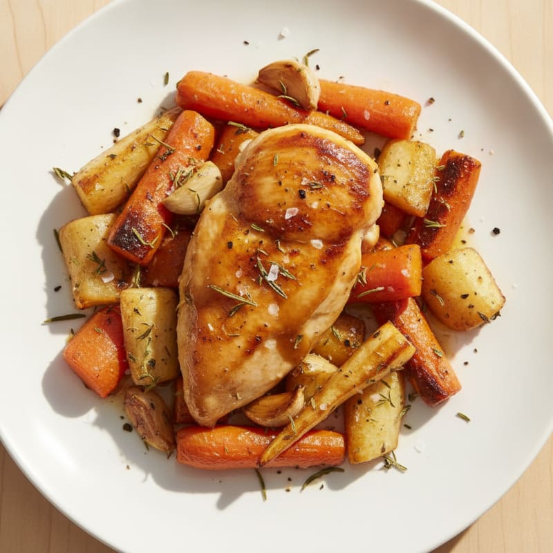 Herb-Roasted Chicken and Root Vegetables