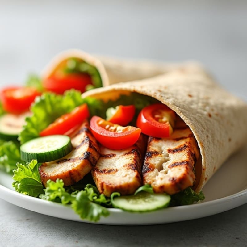 Fresh Grilled Chicken and Crunchy Veggie Wrap