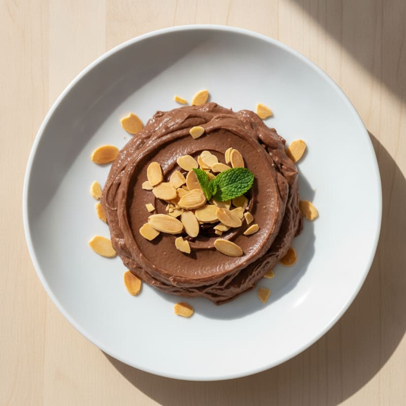Silky Chocolate Protein Pudding with Almond Crunch