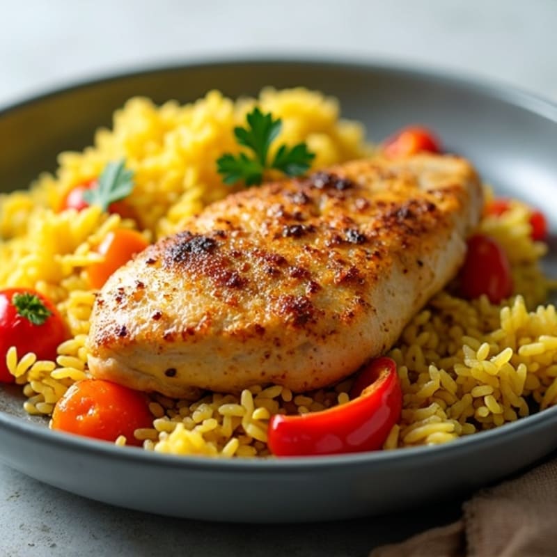 Saffron-Spiced Chicken and Yellow Rice Skillet