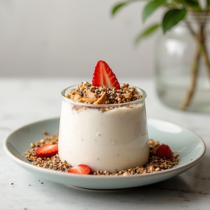 Greek Yogurt Protein Mousse with Chia Seeds and Almond Butter