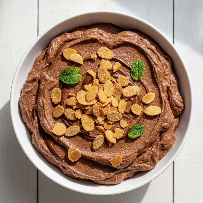 Silky Chocolate Protein Pudding with Almonds