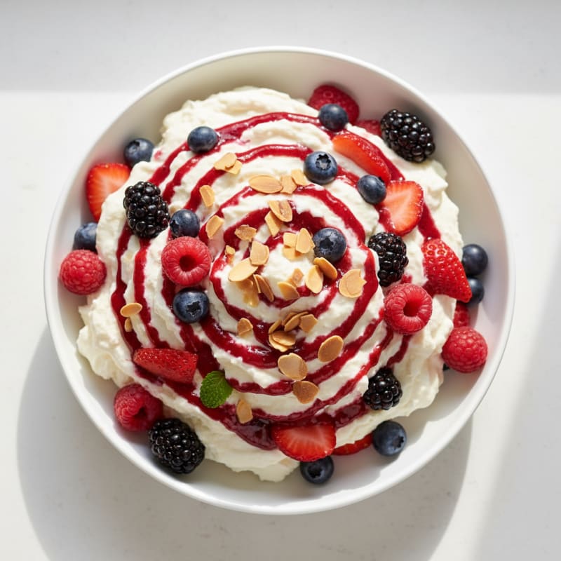 Greek Yogurt Protein Mousse with Mixed Berries