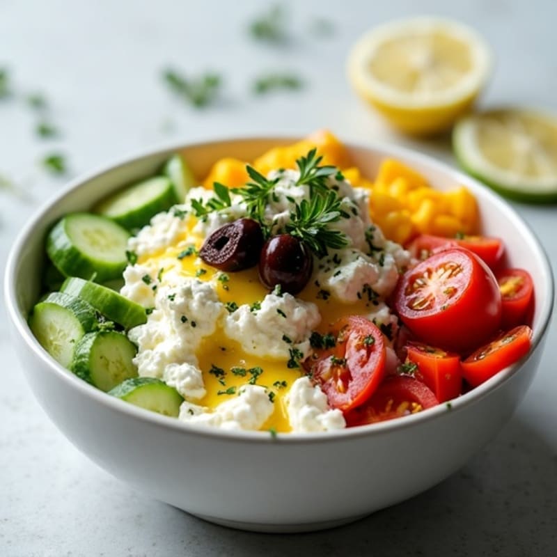 Protein-Packed Mediterranean Cottage Cheese Bowl