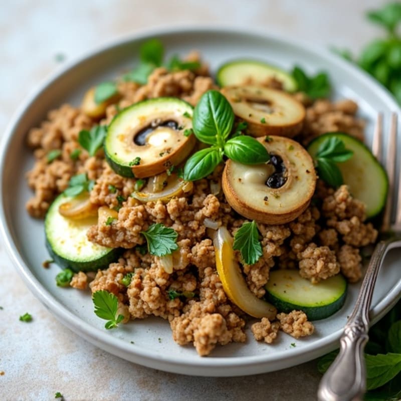 Lean Turkey-Mushroom Skillet with Fresh Herbs