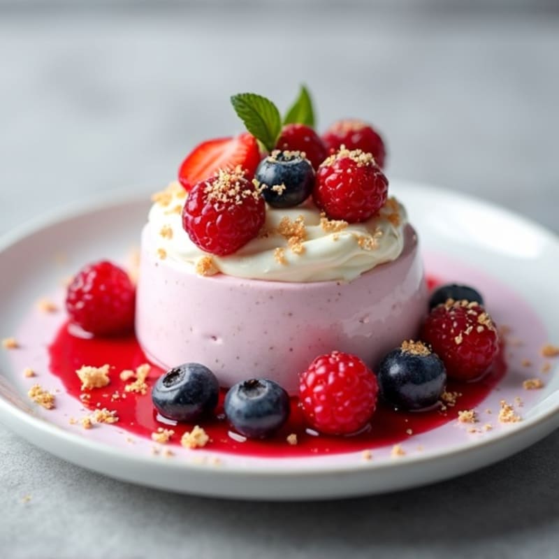 Greek Yogurt Protein Mousse with Mixed Berries