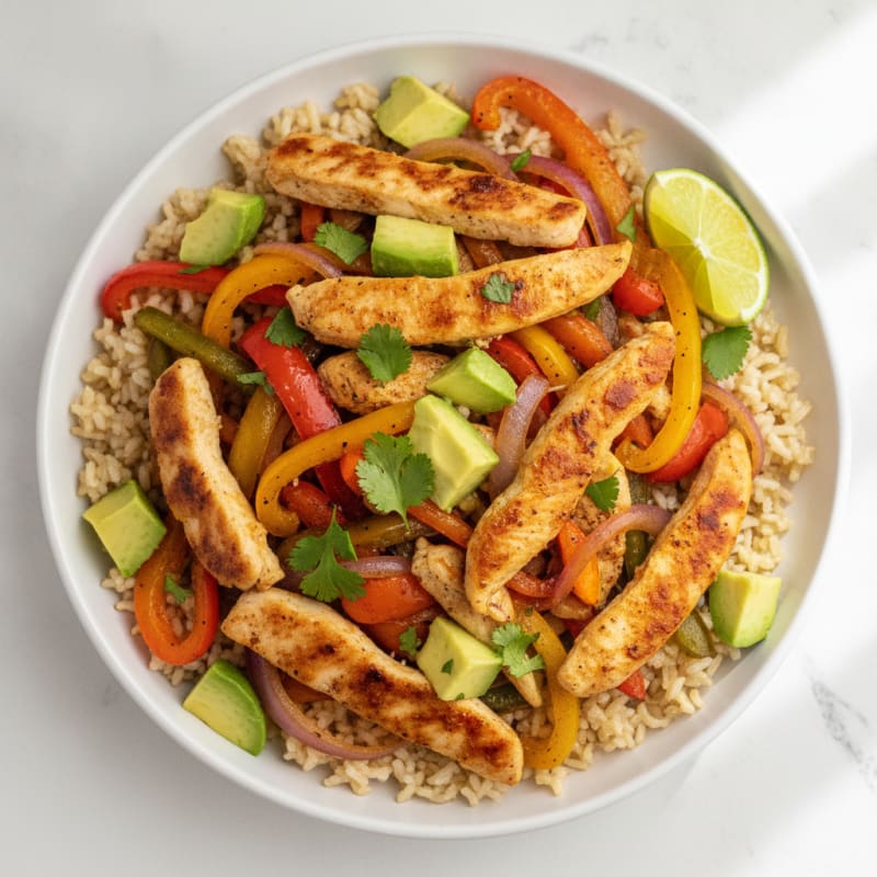 Chicken Fajita Bowl with Roasted Peppers