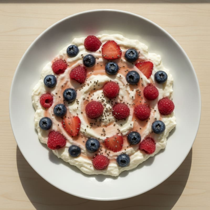Silky Greek Yogurt Protein Pudding with Mixed Berries
