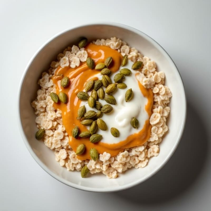 Creamy Peanut Butter Protein Oats with Crunchy Seeds