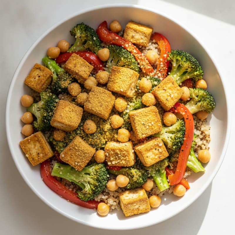 Roasted Vegetable and Chickpea Bowl