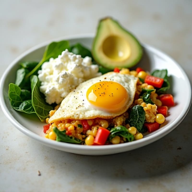 Egg and Veggie Scramble with Cottage Cheese