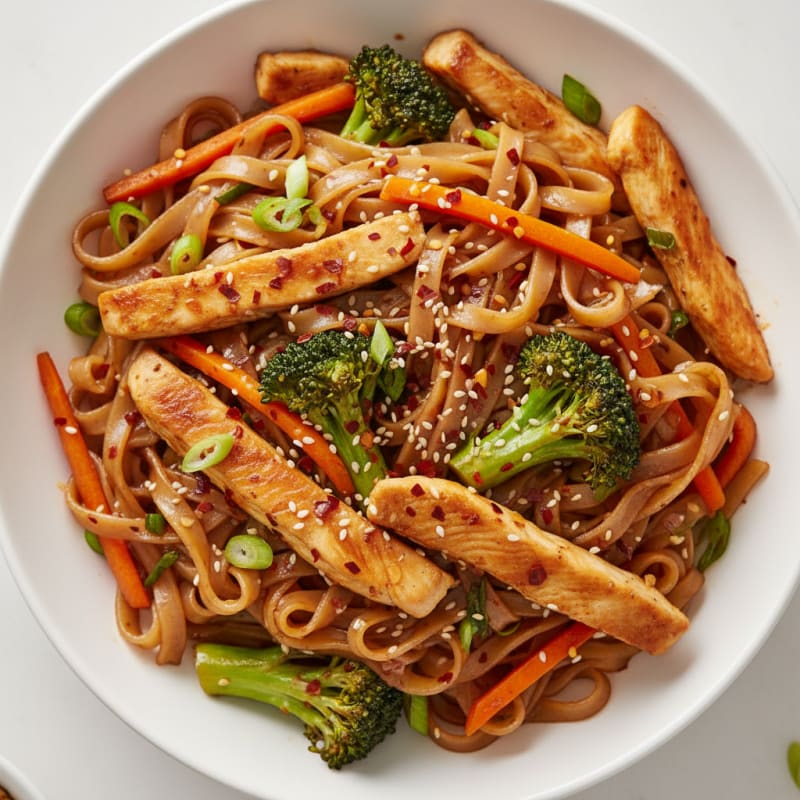 Soy-Glazed Rice Noodles with Vegetables