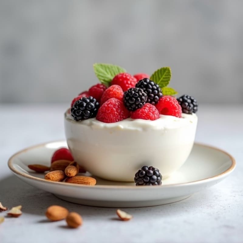 Greek Yogurt Protein Mousse with Mixed Berries
