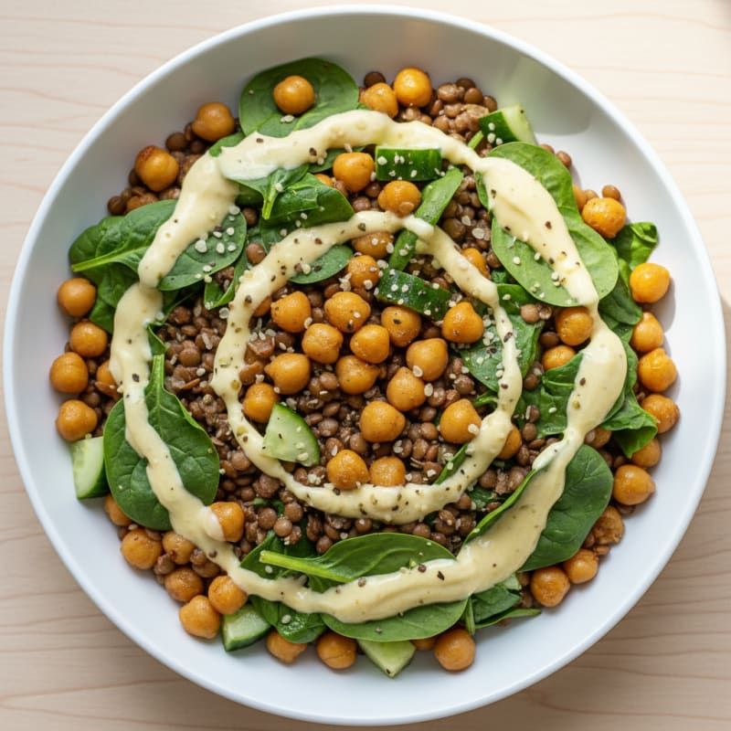 Lentil and Chickpea Power Bowl