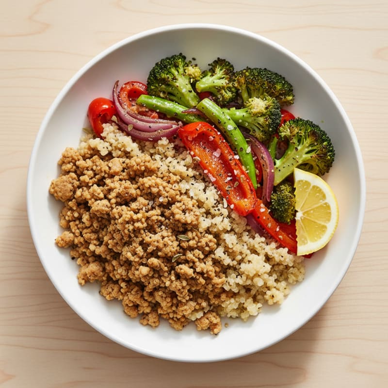 Turkey Quinoa Bowl with Roasted Vegetables