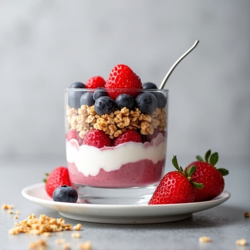 Greek Yogurt Protein Parfait with Mixed Berries
