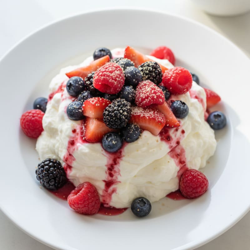 Silky Greek Yogurt Protein Mousse with Mixed Berries