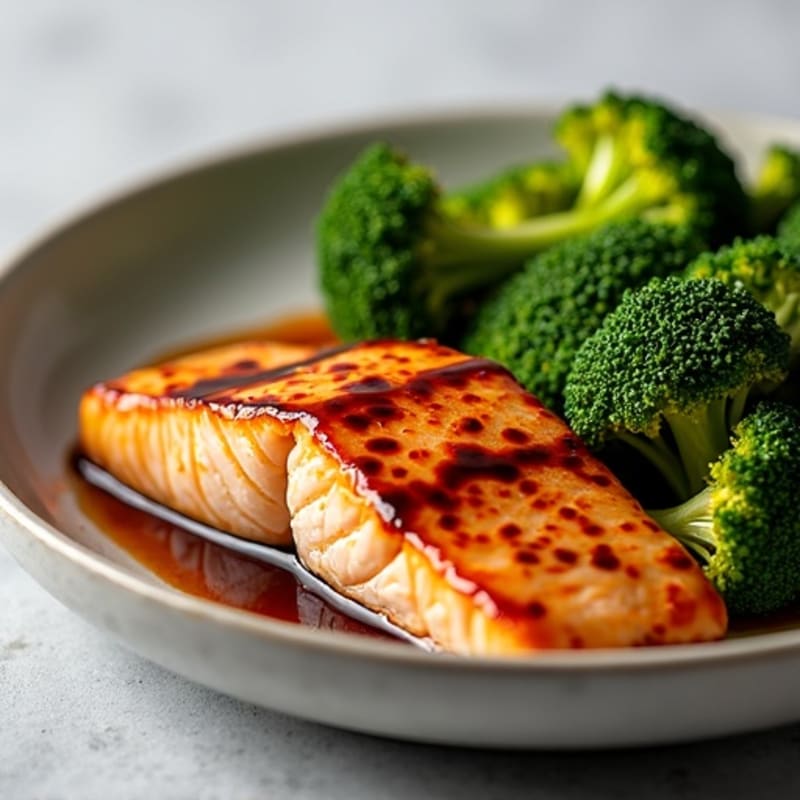 Teriyaki Glazed Salmon with Roasted Broccoli