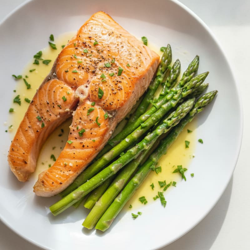 Lemon Herb Roasted Salmon with Asparagus