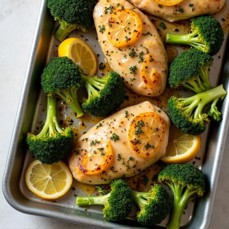 Sheet Pan Lemon Herb Chicken with Roasted Broccoli