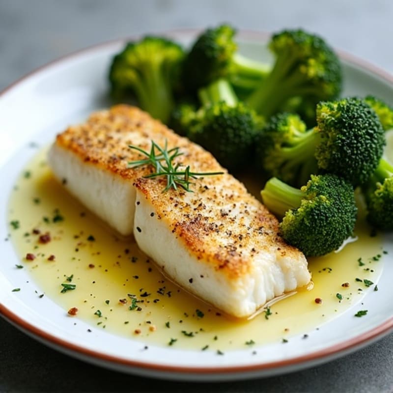 Herb-Crusted Baked Cod with Roasted Broccoli