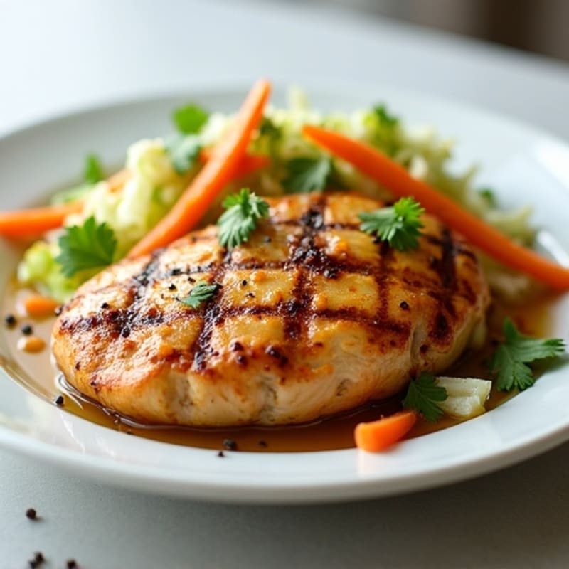 Grilled Chicken Breast with Crunchy Cabbage Slaw